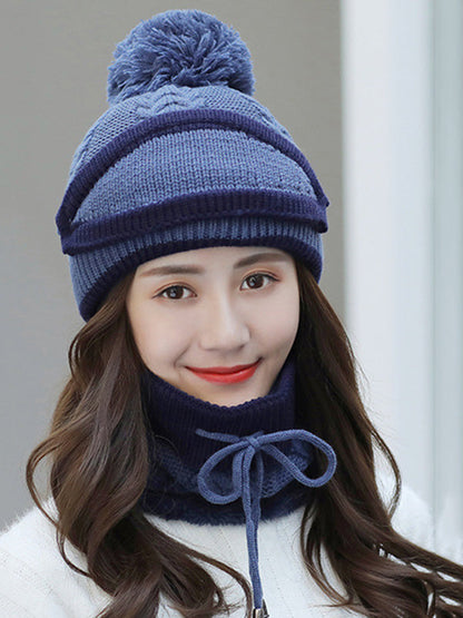 Personality Warm Knitting Hat+Scarf+Mask Set