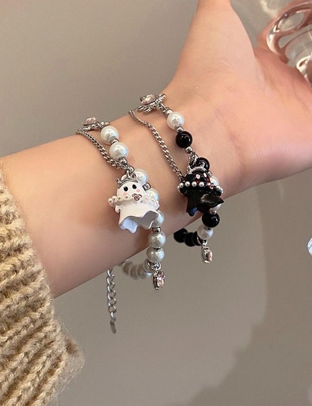 Halloween Cute Ghost Beaded Chain Bracelets