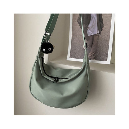 Causal Solid Color Oxford Crossbody Bag