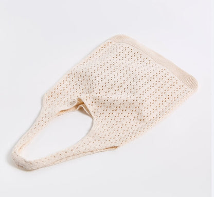 Vintage Knitted Tote Shopping Bag