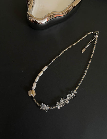 Cute Crystal  Shell Beaded Choker Necklace