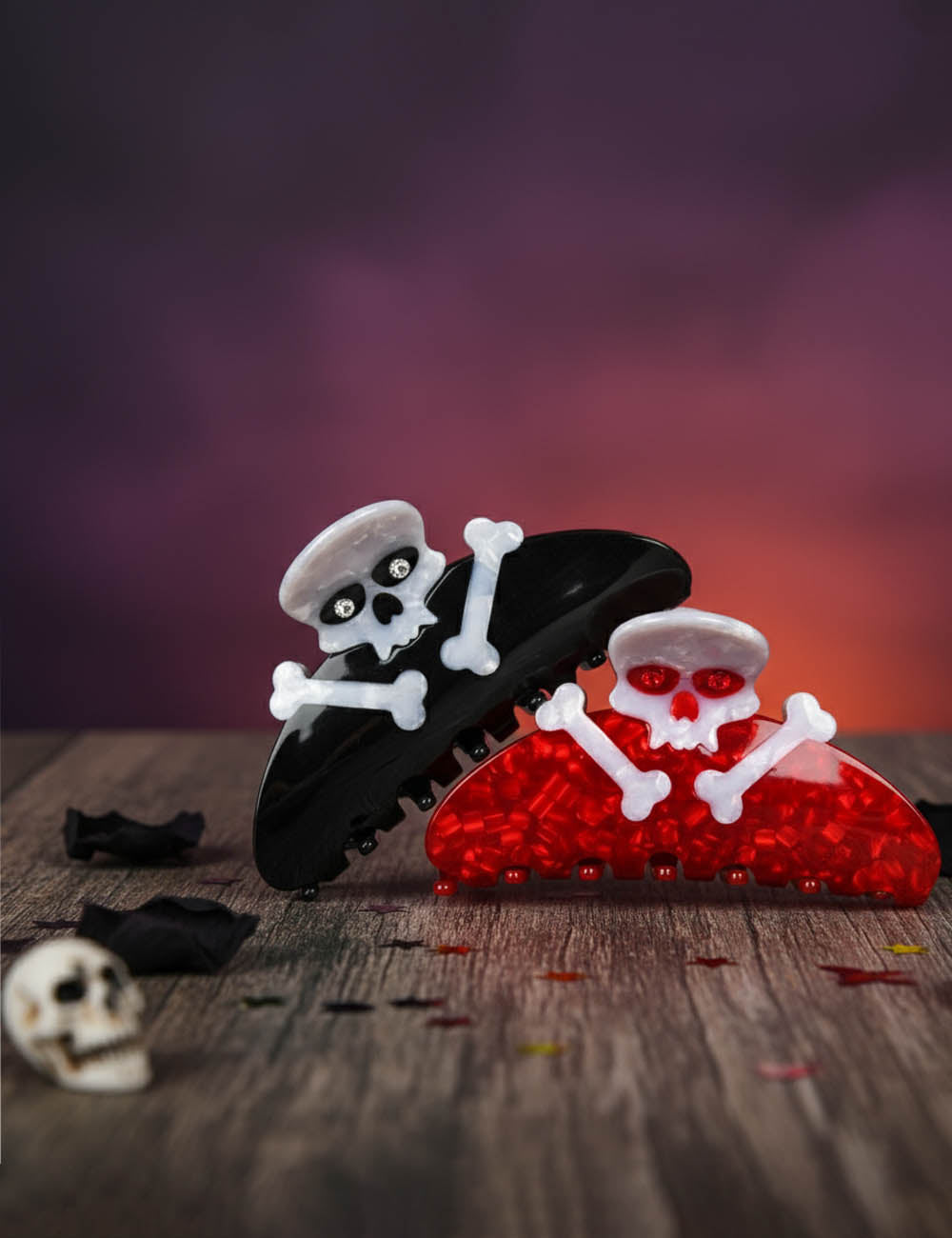 Halloween Skeleton Skull Acetate Hair Claw