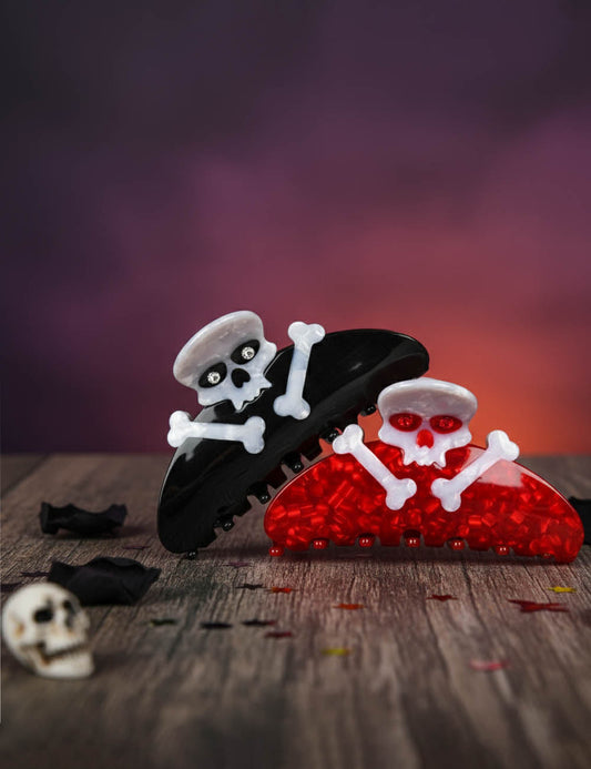 Halloween Skeleton Skull Acetate Hair Claw