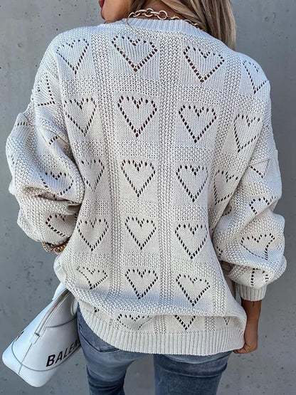Hollow Loose Long Sleeves Sweater Tops