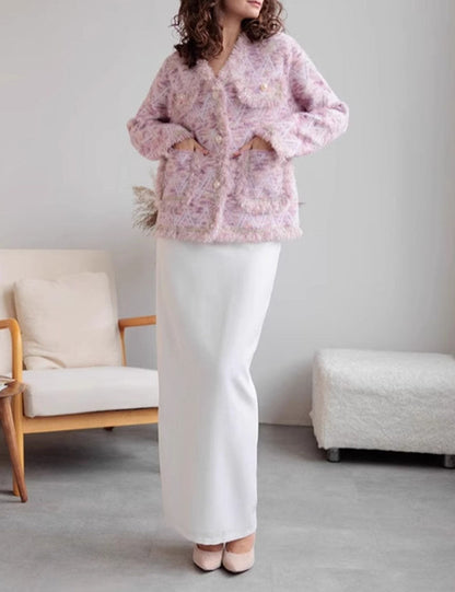 Elegant V-Neck Striped Long Sleeve Cardigan