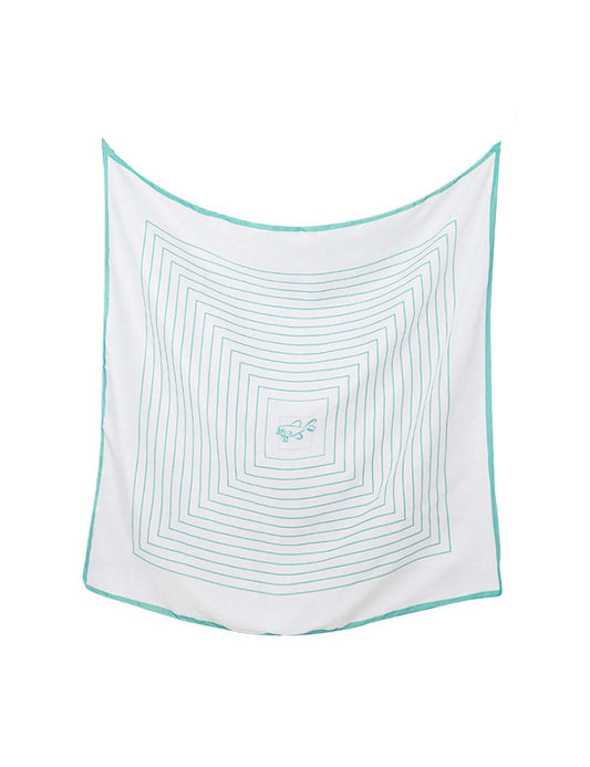 Cartoon Fish Minimalist Geometric Square Scarf