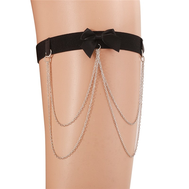 Chic Bow Chain Tassel Anklet