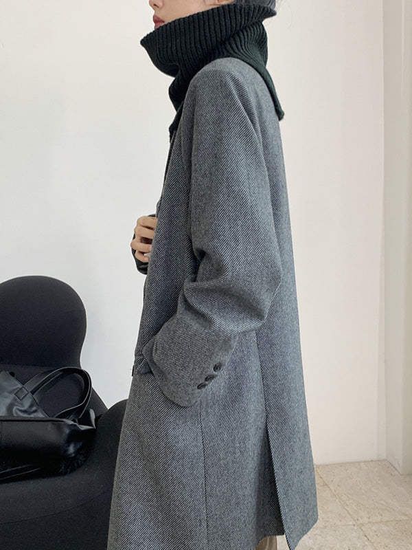 3 Colors Simple High-Neck Asymmetric Knitted Scarf