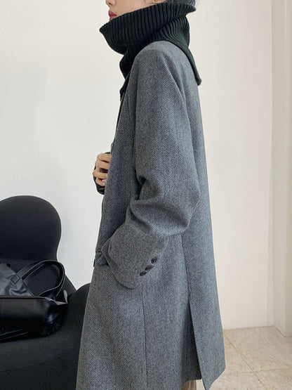 3 Colors Simple High-Neck Asymmetric Knitted Scarf