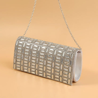 Party Vintage Glass Rhinestone Geometric Clutch Bag