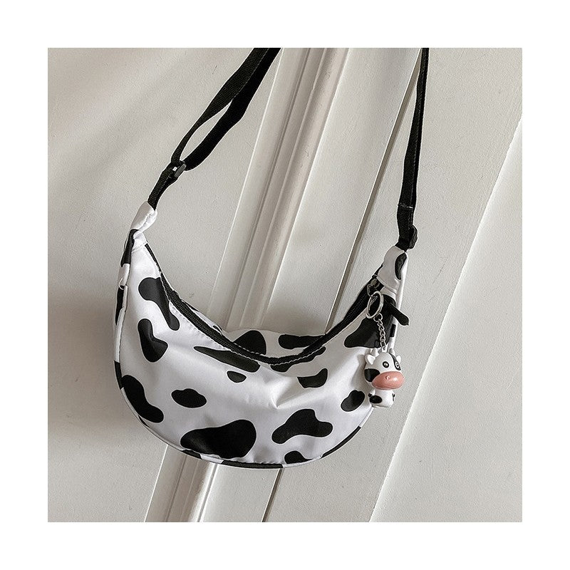 Cow Printed Crossbdody Dumpling Bag