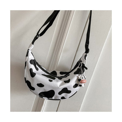 Cow Printed Crossbdody Dumpling Bag
