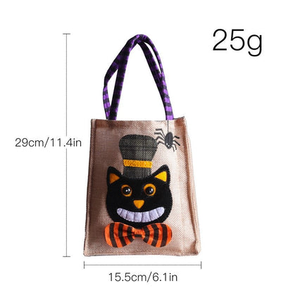 Halloween Linen Pumpkin Tote Kids Candy Bag