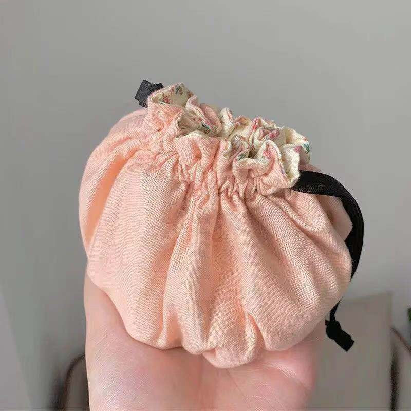 Sweet Floral Drawstring Make Up Bag