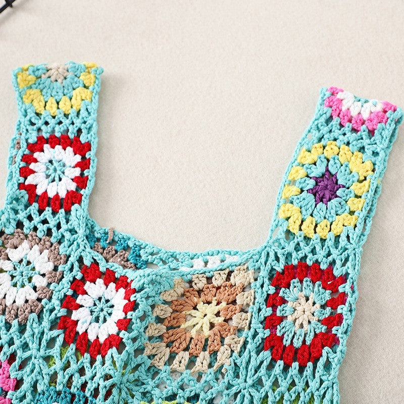 Crochet Knitted Flower Casual Handbag