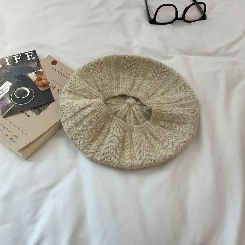 Lace Jacquard Knit Beret