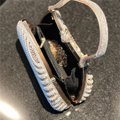 Diamond Pearl Evening Clutch Bag