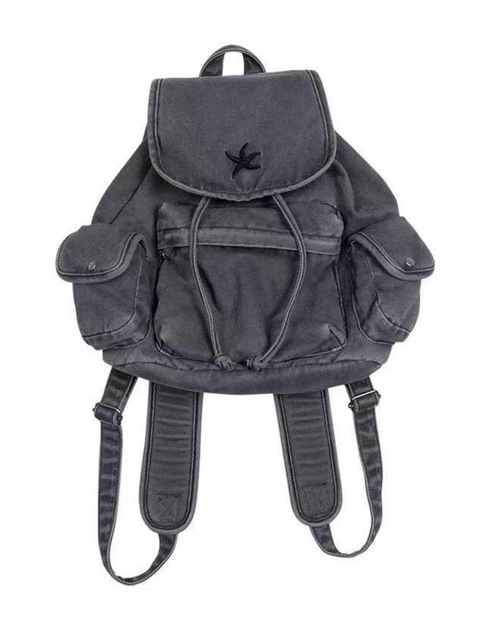 Denim Washed Multiple Pockets Portable Backpack