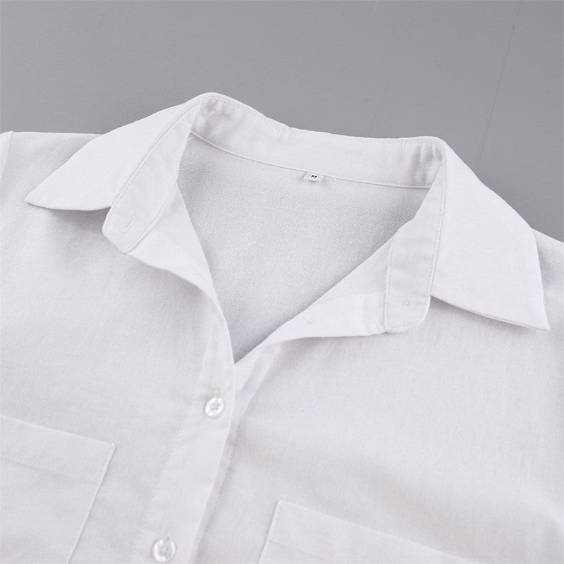 Solid Color Long Sleeve Top With Ruffle Hem Shorts Set