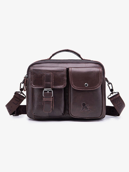 Leather Handbag Business Briefcase Crossbody Shoulder Bag