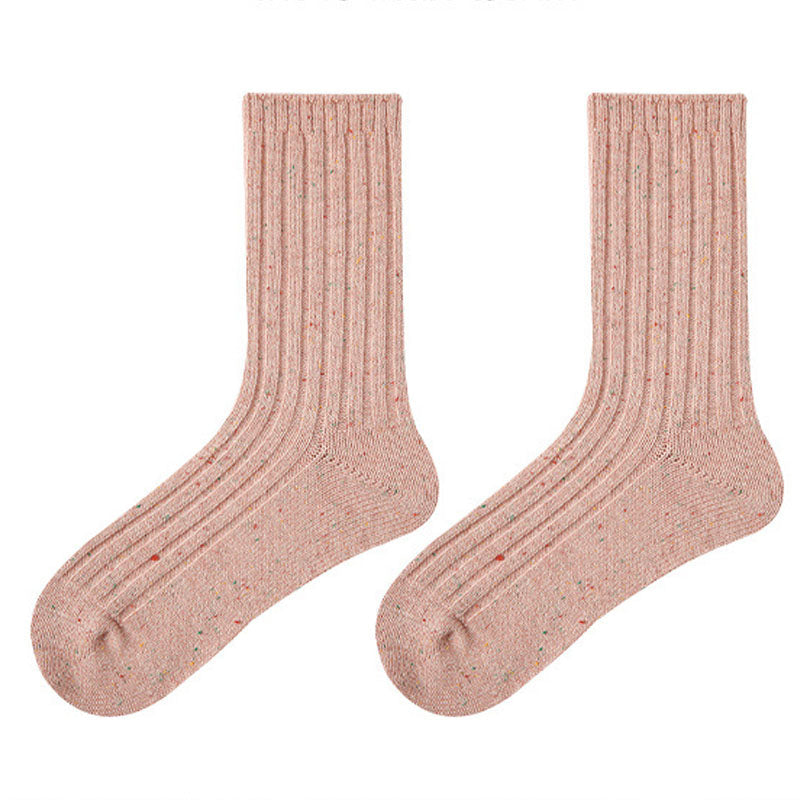 Colorful Dots Solid Color Slouch Socks