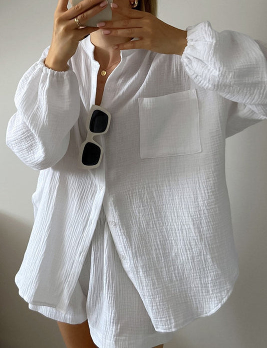 Solid Color Loose Casual Homewear Sets