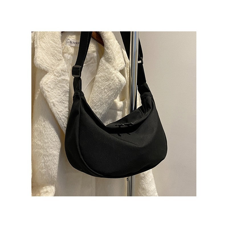 Causal Solid Color Oxford Crossbody Bag