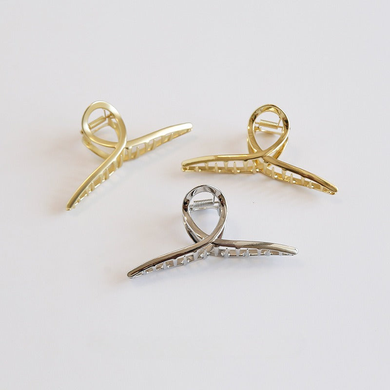Minimalist Solid Color Metal Hair Claw Clip