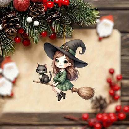 Acrylic Halloween Witch Pendant