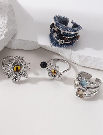 Irregular Zircon Delicate Adjustable Ring