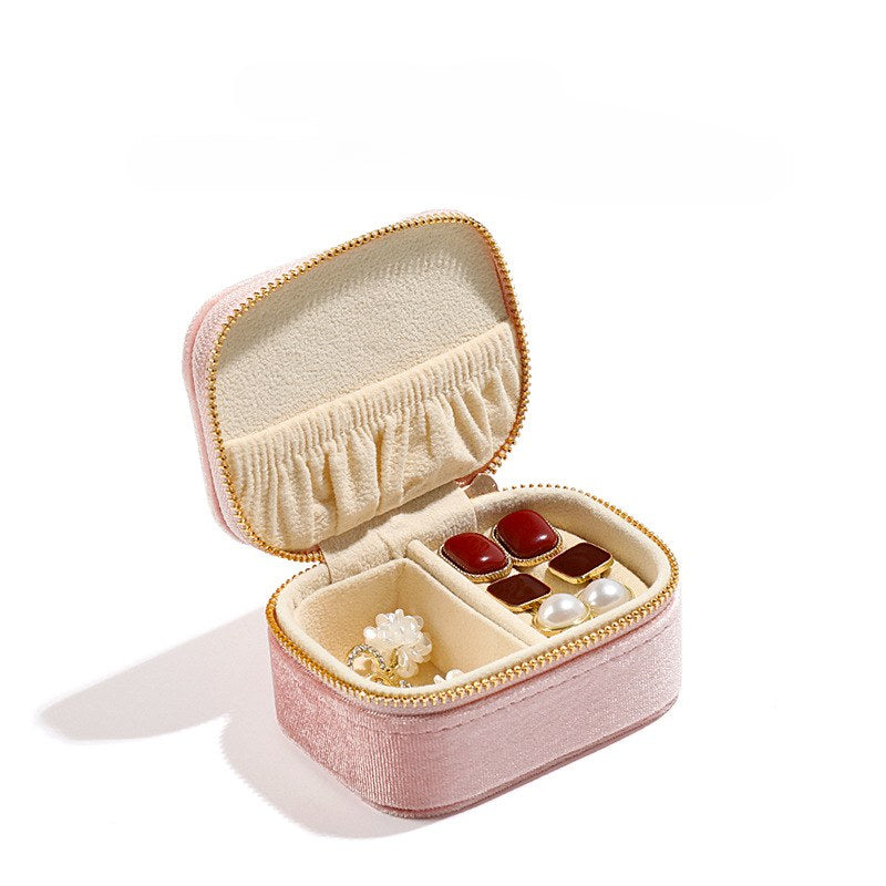 Solid Color Plush Portable Jewelry Set