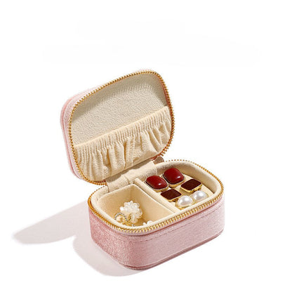 Solid Color Plush Portable Jewelry Set