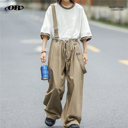 Detachable Strap Lantern Cargo Pants