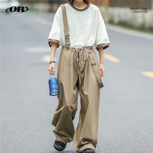 Detachable Strap Lantern Cargo Pants