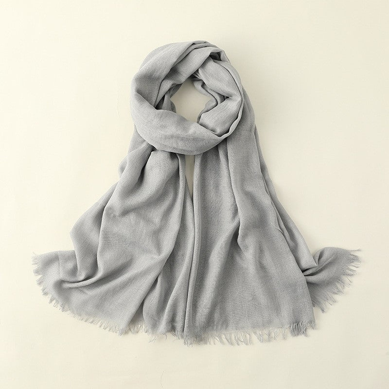 Solid Color Cotton And Linen Summer Thin Scarf