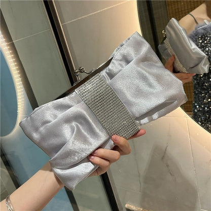 Rhinestone Bow Evening Clutch