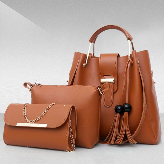 Tassel Shoulder Bag Handbag 3-Piece Sets