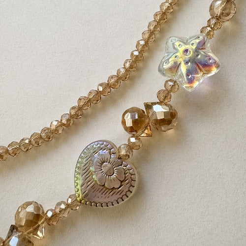 Elegant Double-Layer Crystal Beaded Keychain