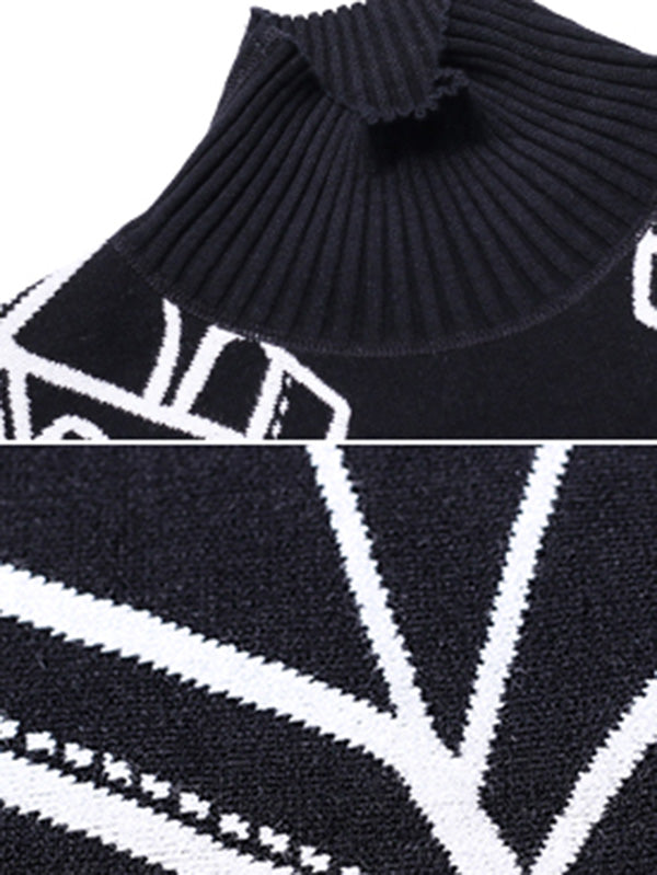 Original Print Irregularity Knitting Sweater