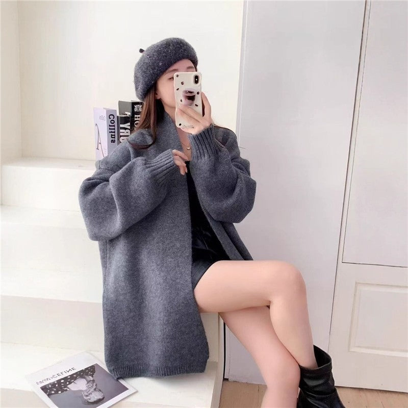 Bubble Sleeve Knit Cardigan