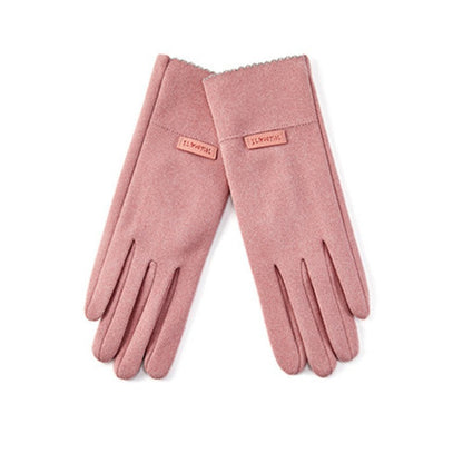 Solid Color Chamois Suede Windproof Gloves
