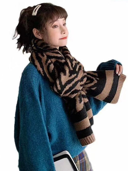 Zebra Printed Split-Joint Stylish Warm Scarf