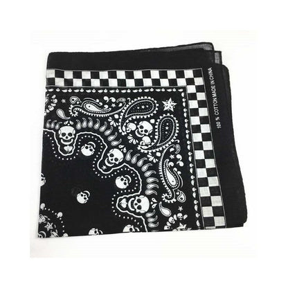 Skull Geo Printed Square Head Scarf