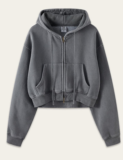 Trendy Long Sleeve Drawstring Cropped Cardigan