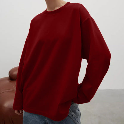 Casual Loose Round Neck Long Sleeve Top