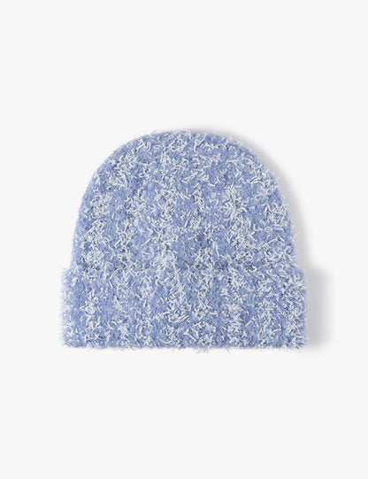 Soft Fuzzy Solid Color Thicken Knit Beanie