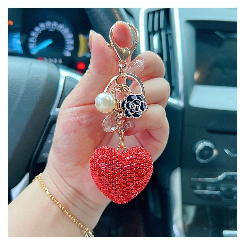 Full Diamond Heart Keychain Pendant