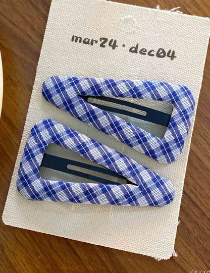 Simple Plaid Geometric Cute Hair Clips
