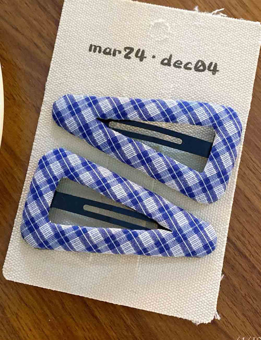 Simple Plaid Geometric Cute Hair Clips