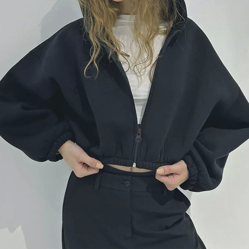 Casual Long Sleeve Solid Color Hoodie Sweatshirt